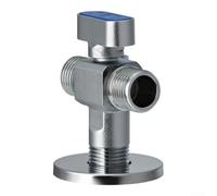 Soupape d'arrêt d'angle en laiton 3 voies 1/2" Double Sortie Port | Corps en laiton massif Design un entrée deux sorties Optimise l'installation dans salles de bains Utilisable pour