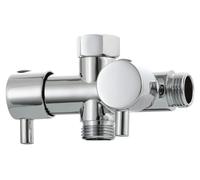Soupape de dérivation à deux voies, raccordement G 1/2, en laiton, chromée, pour tuyaux de douche