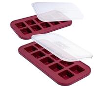 Souper Cubes Lot de 2 moules de congélation en silicone - Parfaits pour stocker l'ail, les herbes, le gingembre, le pesto, la pâte de tomate, le jus de citron, les purées et plus encore - Plateau de