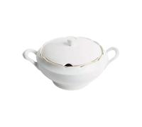 Soupière en porcelaine blanche (3 l) Sena, 1 couvercle en porcelaine, tranchant doré