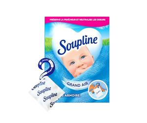 Soupline Grand Air Désodorisant Armoire, Linge & Textile, 1 Boîte 3 Sachets | Sachets parfumés pour armoire, Préserve la fraîcheur du linge pendant 6 semaines, Neutralise les odeurs de placard fermé