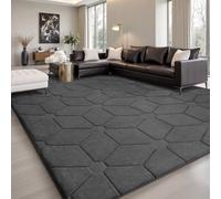 Sour Lemon Tapis 3D à Poils Longs pour Salon, Chambre à Coucher, Salon, Extra Large, Lavable en Machine, antidérapant, pour Chambre d'enfant, Chambre à Coucher, 200 x 290 cm, Gris