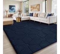 Sour Lemon Tapis 3D pour Salon, Chambre à Coucher, très Grand Tapis pour Salon, Lavable en Machine, antidérapant pour Chambre d'enfant, Chambre à Coucher, 305 x 170 cm, Bleu Marine