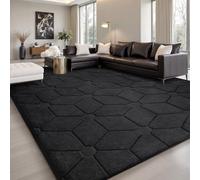 Sour Lemon Tapis 3D pour Salon et Chambre à Coucher - Extra Large - Lavable en Machine - Antidérapant - pour Chambre d'enfant et Chambre à Coucher - Noir - 240 x 300 cm