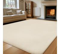Sour Lemon Tapis de salon - Grand tapis antidérapant en fausse fourrure de lapin pour chambre à coucher, chambre d'enfant - Gris - 140 x 200 cm
