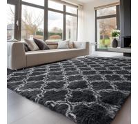 Sour Lemon Tapis de salon, gris pour chambre à coucher, lavable, antidérapant, extra large, à poils longs, doux, moelleux, moderne, pour salon, 160 x 230 cm