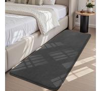 Sour Lemon Tapis moderne à poils courts doux antidérapant et lavable pour chambre à coucher, salon, couloir, entrée - Gris foncé - 80 x 150 cm