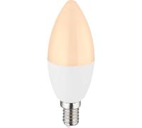 Source lumineuse ampoule LED blanche dimmable lampe en aluminium en forme de bougie moderne, 1x douille LED E14 7 watts 620 lumens 3000 Kelvin blanc chaud, DxH 3,7x10,7cm