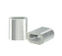 sourcing map 0.5mm en aluminium forme ovale câble Cable Clips Manchons Boucles sertissage 50pcs