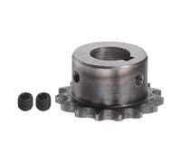 sourcing map 06B Rouleau Chaîne Pignon 15T Pas 3/8" 18mm Alésage A3 Carbone Acier Moteur Embout Engranage