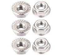 sourcing map 1/4-20 Hex dentelée écrous blocage; acier inoxydable 304; 6 pcs