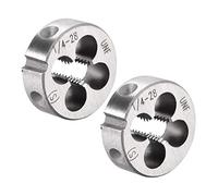 sourcing map 1/4"-28 UNF Filière Filetage Droite Main Rond Machine Alliage Acier 2Pcs