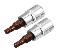 sourcing map 1/4" Empreinte x H4 4mm Douille Hexagonal Pointe S2 Acier CR-V 1.5" Longueur pour Usage Manuel Seulement 2Pcs