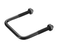 sourcing map 1 lot de boulons en U carrés M10, 80 mm, largeur intérieure 100 mm, longueur 304 en acier inoxydable 304 galvanisé avec écrous pour automobile, remorque, bateau, sentier, noir