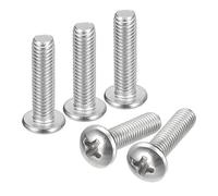sourcing map #10-32x3/4" Poêle Tête Machine Vis, 304 Inox Acier 18-8 Vis, Phillips Lecteur, Entièrement Fileté, Lumineux Finition, Paquet de 20