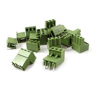 sourcing map 10 Paires AC 300V 10A 5.08mm 3P Bornier enfichable vis Green