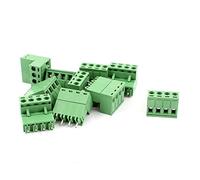 sourcing map 10 PCS AC 300V 10A 4 épingles PCB Connecteur Bornier Vert | à vis, 5,08 mm