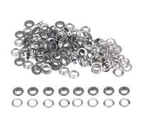 sourcing map 100 Ensemble Œillets Rondes en Métal de 8mm ID avec Rondeslles, Œillets en Fer pour Chaussures, Vêtements, Ceintures, Étiquettes, Sacs, Tissus, Cuir, DIY, Accessoires, Gris