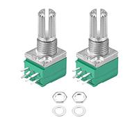 sourcing map 100KOhm Variable Résisteur Double Rotatif Carbon Film Cône Potentiomètre 2Pcs