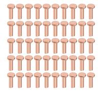 sourcing map 100Pcs 3/32"x5/16" Tête plate Cuivre Rivets solides attaches