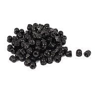 sourcing map 100pcs Écrou Borgne Noir M5 Hexagonal Dôme Clous Carbure Acier | Décoratif pour Vis Boulon