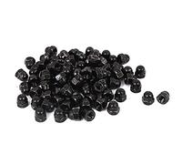 sourcing map 100Pcs Écrou Borgne Noir M6 Hexagonal Dôme Clous Carbure Acier Décoratif pour Vis Boulon
