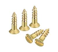 sourcing map 100pcs Laiton Bois Vis M2.5 x 10mm pour Travail Bois Meubles | Fente Emplacement Plat Tête Auto Taraudage Vis Tête Fraisée