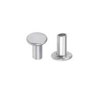 sourcing map 100Pcs M2x4mm Aluminium Tête plate Semi-tubulaire Rivets Argenté