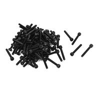 sourcing map 100pcs M3x25mm Vis à Tête Cylindrique à Six Pans Creux Tête Hexagonale Boulon en Acier Allié Noir
