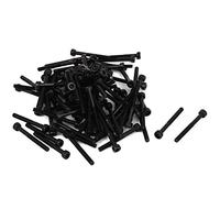 sourcing map 100pcs M3x30mm Vis à Tête Cylindrique à Six Pans Creux Noir | Tête Hexagonale Boulon en Acier Allié 12.9