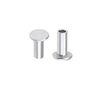 sourcing map 100Pcs M3x7mm Aluminium Tête plate Semi-tubulaire Rivets Argenté