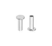 sourcing map 100Pcs M3x9mm Aluminium Tête plate Semi-tubulaire Rivets Argenté