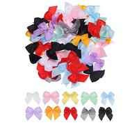 sourcing map 100pcs Mini Noeud en Ruban 2,5cm Multicouleur | Mini Tissu Satin Ruban Nœuds pour Artisanat DIY Couture Mariage Anniversaire Fête