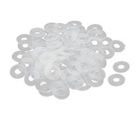 sourcing map 100pcs Rondelles Plastique Plat Joint Étanchéité pour Robinet Tuyau Blanc 10mm OD 4mm ID 1mm Épaisseur