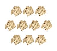 sourcing map 100Pcs Ruban Sertissage Pince Extrémités, 8mm Signet Pincer Cordon Extrémité Fermoirs pour Bricolage Artisanat Fabrication, Clair Dorée