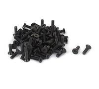 sourcing map 100pcs Vis à Tête Fraisée Plate à Six Pans Creux Vis à Douille Hexagonale Boulon M3 x 10 mm Métrique Noir