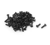 sourcing map 100pcs Vis à Tête Fraisée Plate à Six Pans Creux Vis à Douille Hexagonale Boulon M3 x 12 mm Métrique Noir
