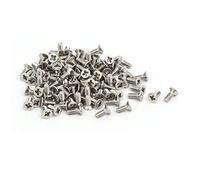 sourcing map 100pcs Vis Tête Fraisée Cruciforme Tête Plate Boulon M2x5mm Acier Inox 316