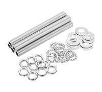 sourcing map 10cm Tige Filetée Creuse pour Lampe Trousse avec Encoches Écrous Rondelles 1/8IP Filetage Fixations Assortiment pour Luminaire Plafonnier éclairage Réparation Assemblage Lot de 35