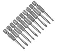 sourcing map 10pc Embout de Tournevis 50mm 1/4 Hex Jarret PH0 Tournevis tête cruciforme magnétique S2 Acier haute
