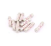 sourcing map 10pcs Bas Coupure Pouvoir 6x25mm 3A 250V Cartouche Céramique Fusibles, Fusible à Tube, Fusibles à Fusion Rapide