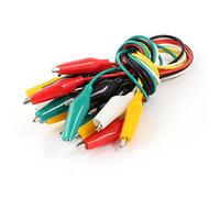 sourcing map 10Pcs Câbles test double pince crocodile Alligator Fil volant 30cm