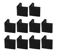 sourcing map 10pcs Casquette Pieds Chaise Angle Fer Forme L Patin Meuble Table Embout Capouchon Cornière Protection Plastique Noir 30mm x 30mm