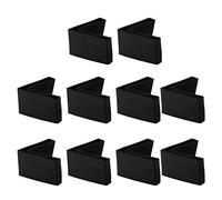 sourcing map 10pcs Casquette Pieds Chaise Angle Fer Forme L Patin Meuble Table Embout Capouchon Cornière Protection Noir 63 x 63mm