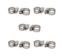 sourcing map 10pcs Collier de Serrage Tuyau Pince Clip Serre Joint 6-12mm réglable en acier inoxydable argent vis sans fin