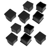 sourcing map 10pcs Embout Pied de Chasie Meuble Embout Tube Jambe Patin Capuchon Protectionen en Caoutchouc Noir Carré 40x40mm