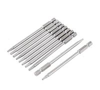 sourcing map 10pcs Embout Tournevis 100mm tige hexagonale T15 Torx magnétique sécurité