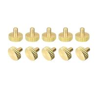 sourcing map 10Pcs Laiton Molette Pouce Vis, M3x5mm Plat Poignée Boulon Boutons Attaches pour Électronique, Mécanique