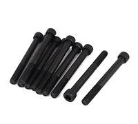 sourcing map 10pcs M10 x 100mm Vis à tête cylindrique à six pans creux hexagonale Boulons 12.9 Alliage d'Acier