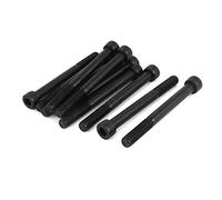 sourcing map 10pcs M10x100mm Vis à Tête Cylindrique à Six Pans Creux Tête Hexagonale Boulon Demi Filetage en Acier Allié 12.9 Noir
